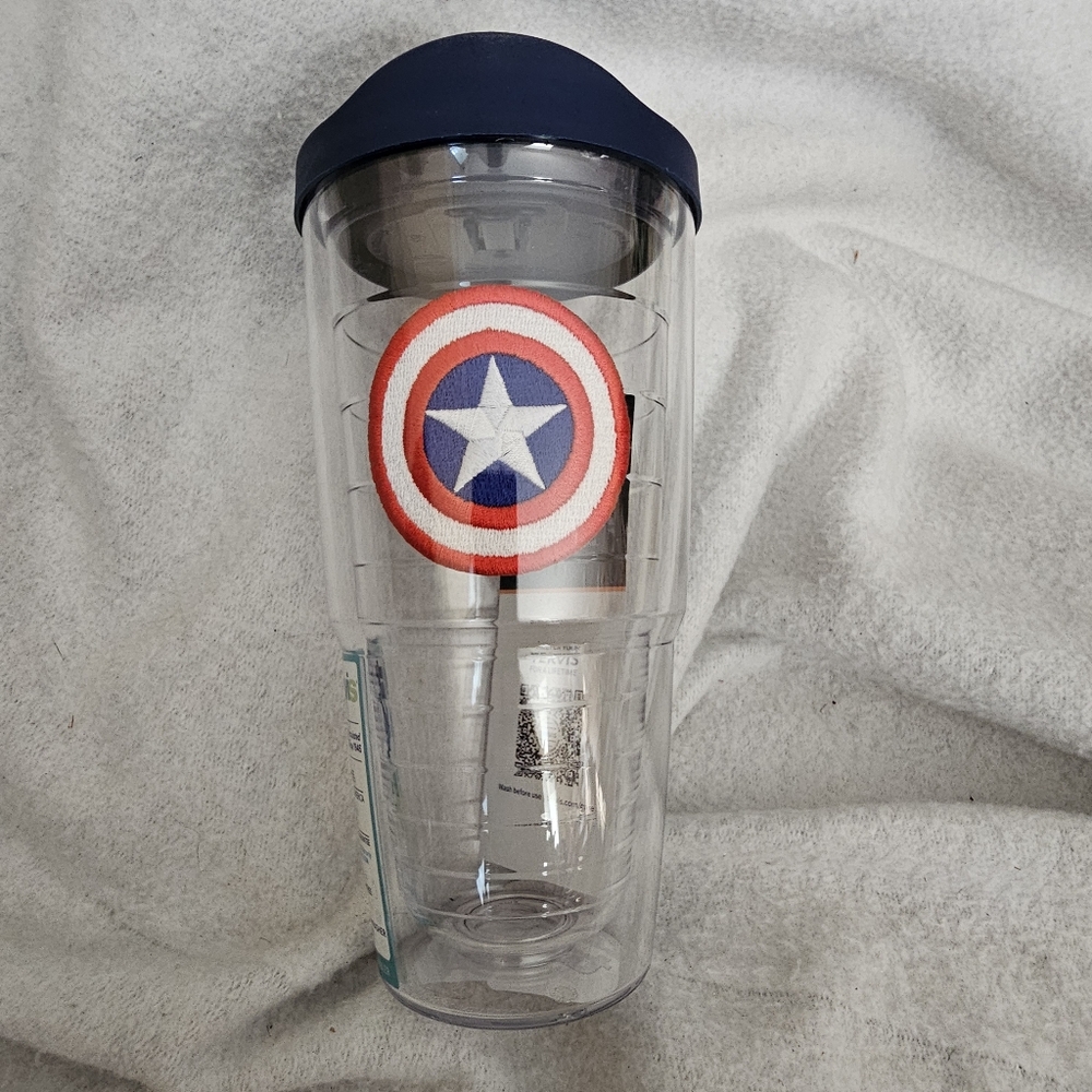 Marvel Captain America Patch 24 Ounce Tervis Tumbler With Lid